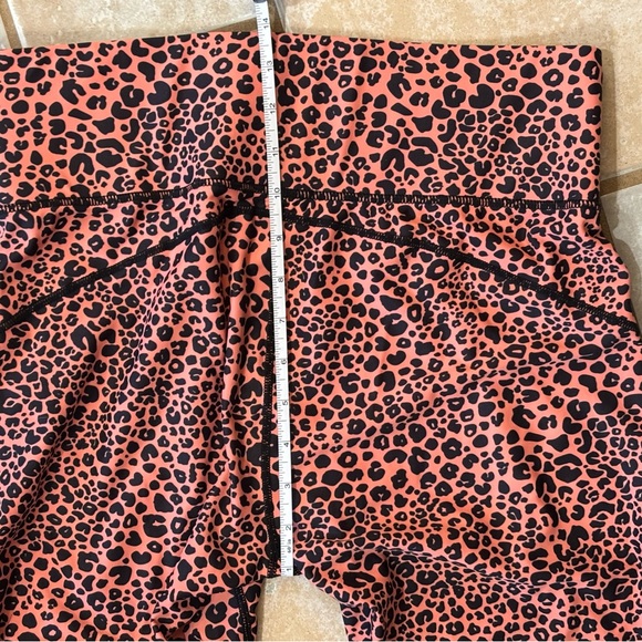 Coral & Black Leopard Print Leggings. Sz. L by “Cut The Frills”. NWOT - Picture 3 of 5